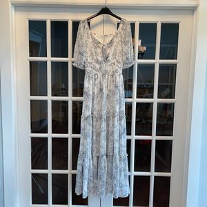 Baltic Born Alice Blue Print Smocked Maxi Dress